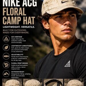 Nike ACG Floral Camp Hat Adjustable Lightweight Outdoor Cap
